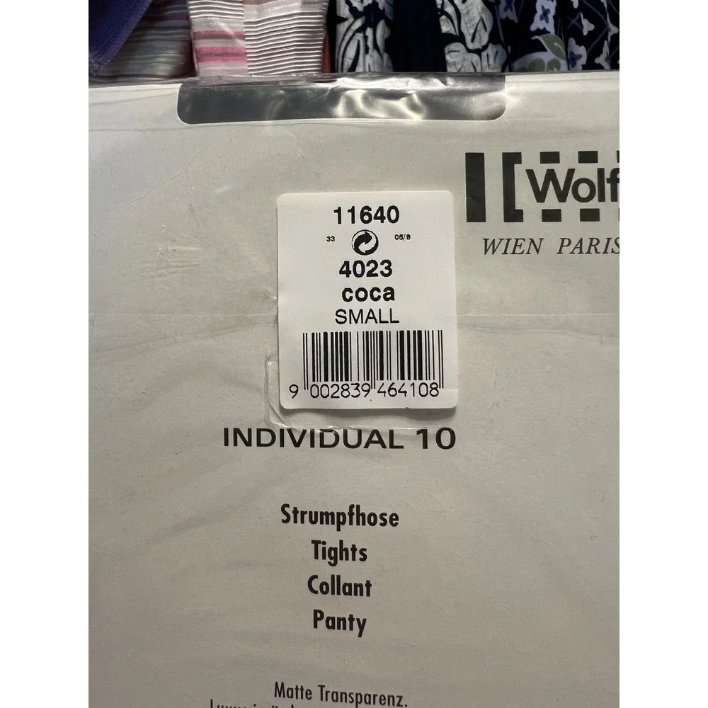Wolford Individual 10 Tights Small Coca Brown Matte Sheer Pantyhose 11640 New